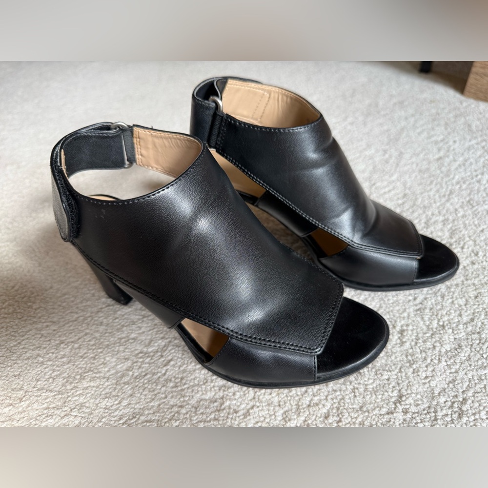 Naturalizer Black Open-Toe Heels - Picture 2 of 7